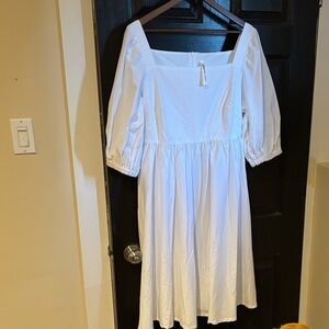 Elegant White Midi Dress